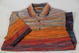 A men's as new Missoni Space-dyed cotton jersey polo shirt (M).