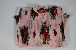 An as new Ganni floral print blouse in cherry blossom (Size 42).