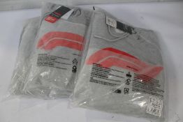 Three as new 2022 Formula 1 F1 Large Logo Hooded Sweatshirts in grey (M x 2, S x 1).