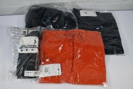 Four as new Salomon products to include two Explore Seamless Half Zips in Deep Black and in Burnt Or