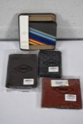 Six as new assorted Fossil wallets to include Traveler, Lufkin Trifold/combi and Bronson Stripe.