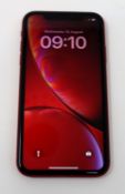 A pre-owned Apple iPhone XR (Global/A2105) 64GB in Red (iCloud clear. Grade C) (Checkmend report ID: