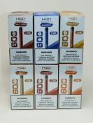Six boxes of ten HQD Super Pro Disposable Vapes in assorted flavors (2.0ML nicotine, 600 puffs. Manu