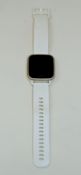 A pre-owned Garmin Venu Sq GPS Smartwatch in White/Gold (Factory reset. Some discolouration to back