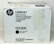 Two boxed as new HP LaserJet CE255XC Black Toner Cartridges (EAN: 885631892015) (Boxes sealed, cosme