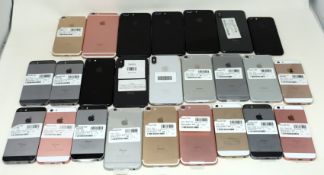 A quantity of assorted pre-owned Apple iPhones (All iCloud account clear. Condition grade B-F, some
