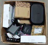 COLLECTION ONLY: A box of assorted as new and pre-owned electrical items and accessories (All items