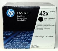 A boxed as new HP LaserJet Q5942XD Black Toner Cartridge Twin Pack (EAN: 882780984905) (Box sealed,