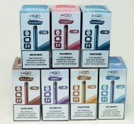 Seven boxes of ten HQD Super Pro Disposable Vapes in assorted flavors (2.0ML nicotine, 600 puffs. Ma