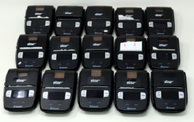 Fifteen pre-owned Star Micronics SM-L200 Portable Thermal Label Printers (Some with damaged displays