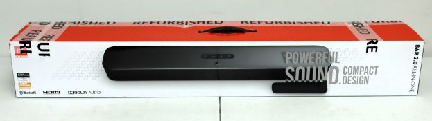 A refurbished JBL Bar 2.0 All-in-One Soundbar in Black (SKU: JBLBAR20AIOBLKUK-Z) (Box sealed).