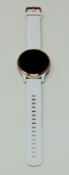 A pre-owned Garmin Vívoactive 4S GPS Smartwatch in White/Gold (Factory reset).