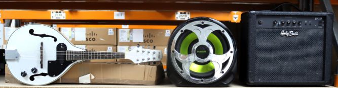 COLLECTION ONLY: A Stagg M50E Electro-acoustic Bluegrass Mandolin in White (Boxed, possibly pre-owne