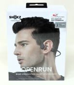 A boxed as new set of Shokz OpenRun Wireless Bone Conduction Headphones in Black (Box sealed) (M/N: