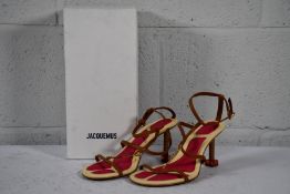 A boxed as new pair of Jacquemus Pralu Les Sandales in Light Brown, Size 39.