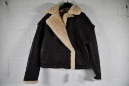 A women's as new Meotine Marley Shearling Jacket - Brown (XS).