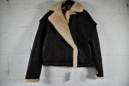 A women's as new Meotine Marley Shearling Jacket - Brown (XS).