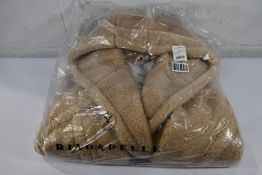 A women's as new Rino & Pelle Long Hooded Double Breasted Teddy Coat - Beach (44).