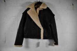 A women's as new Meotine Marley Shearling Jacket - Brown (S/M).