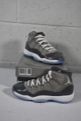 A pair of girl's boxed as new Nike Air Jordan 11 Retro - Cool Grey (UK 3.5).