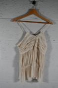 An as new IRO Surrey Top in White/Gold, Size 38.