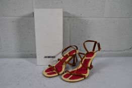 A boxed as new pair of Jacquemus Pralu Les Sandales in Light Brown, Size 39.