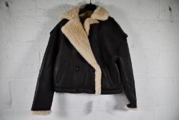 A women's as new Meotine Marley Shearling Jacket - Brown (XS).