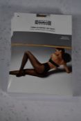Four pairs of boxed as new Wolford Tummy 20 Control Top Tights- Gobi (XL, XS 2 each).