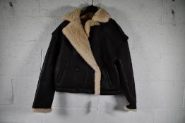 A women's as new Meotine Marley Shearling Jacket - Brown (S/M).