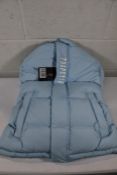 An as new Trapstar Decoded 2022 Hooded Puffer - Ice Blue (L).