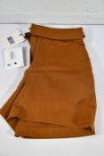 An as new pair of Kenzo Paris High Rise Utility Shorts in Dark Caramel, Size 40.
