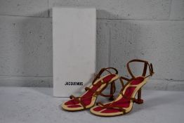 A boxed as new pair of Jacquemus Pralu Les Sandales in Light Brown, Size 36.