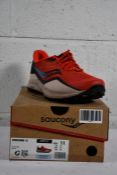 An as new pair of Saucony Peregrine 12 Trainers in Clay/Loam Rogue, Size UK 10.