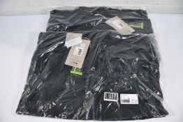 Two as new Jack Wolfskin Taunus HZ Fleece Jackets in Black, Sizes 2x M.