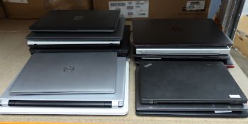 A quantity of pre-owned laptops, sold for parts to include HP, Dell & Lenovo (All items with hard dr