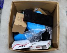 A quantity of new and pre-owned electrical items and accessories (One box. All items sold as seen).