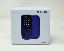 Ten boxed as new Nokia 105 (4th Edition) Mobile Phones in Black (1 x box opened, damaged. Other boxe