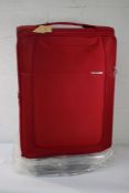 A boxed as new Samsonite Spinner 83/31 EXP Suitcase in Chili Red, 145/155 L 3.2KG.