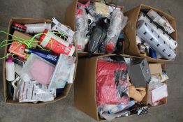 Five boxes of miscellaneous items to include hardware and toiletries.