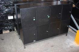 Two pre-owned eight door lockers (One locker requires keys).