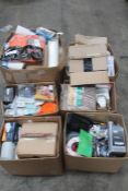 A large quantity of miscellaneous items to include hardware, clothing and toiletries (6 boxes).
