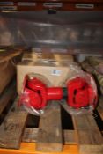 Three as new unbranded red heavy duty cardan shafts.