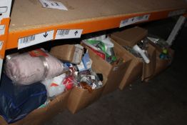 Five boxes of miscellaneous items to include household, toys and toiletries.