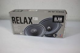 A boxed as new Relax 130 car speaker set.