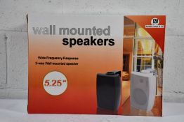 Four pairs of as new unbranded Wall Mounted Speakers, Model Unknown.