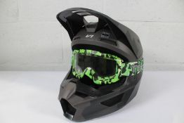 An adults as new Fox V1 MotoCross Helmet, Camouflage Pattern, size large (No box) and a pair of pre-