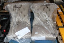 A pair of as new unboxed PS Global Lady dinning chairs (Mink).
