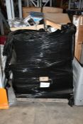 A pallet of returns to include microphones, wireless headphones and related items (Viewing advised).