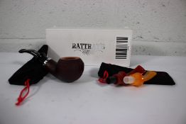 A boxed as new Rattray's Beltane's Fire Sandblast Red Tobacco Pipe, 4251582709386.