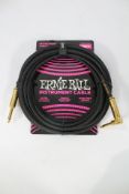 Five as new Ernie Ball Braided Straight to Right Angle Instrument Cables 18ft Black (Gold).